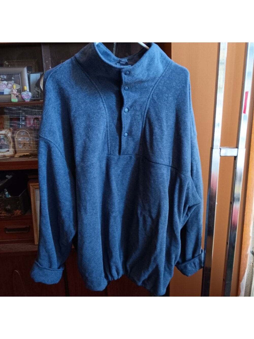 EMS XL Blue Fleece Pullover 1/2 Snap Vintage 1990's Hiking Jacket